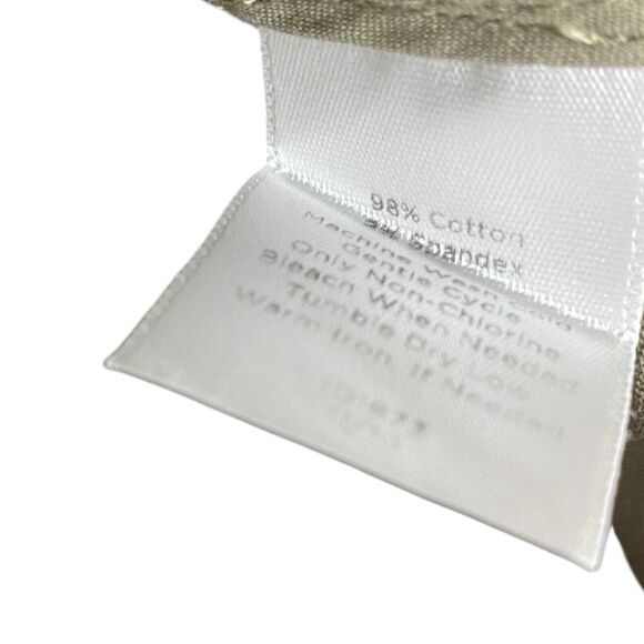 Talbots Blazer Jacket 2 Petite Ruffle Neck Twill Preppy Office Siren Olive Green - Picture 13 of 14